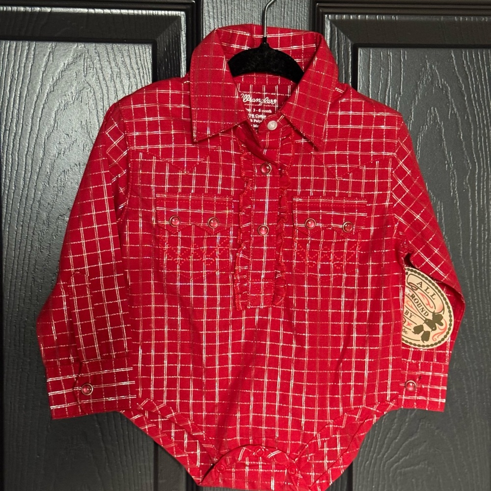 Wrangler Baby Red Plaid Button-Up Shirt